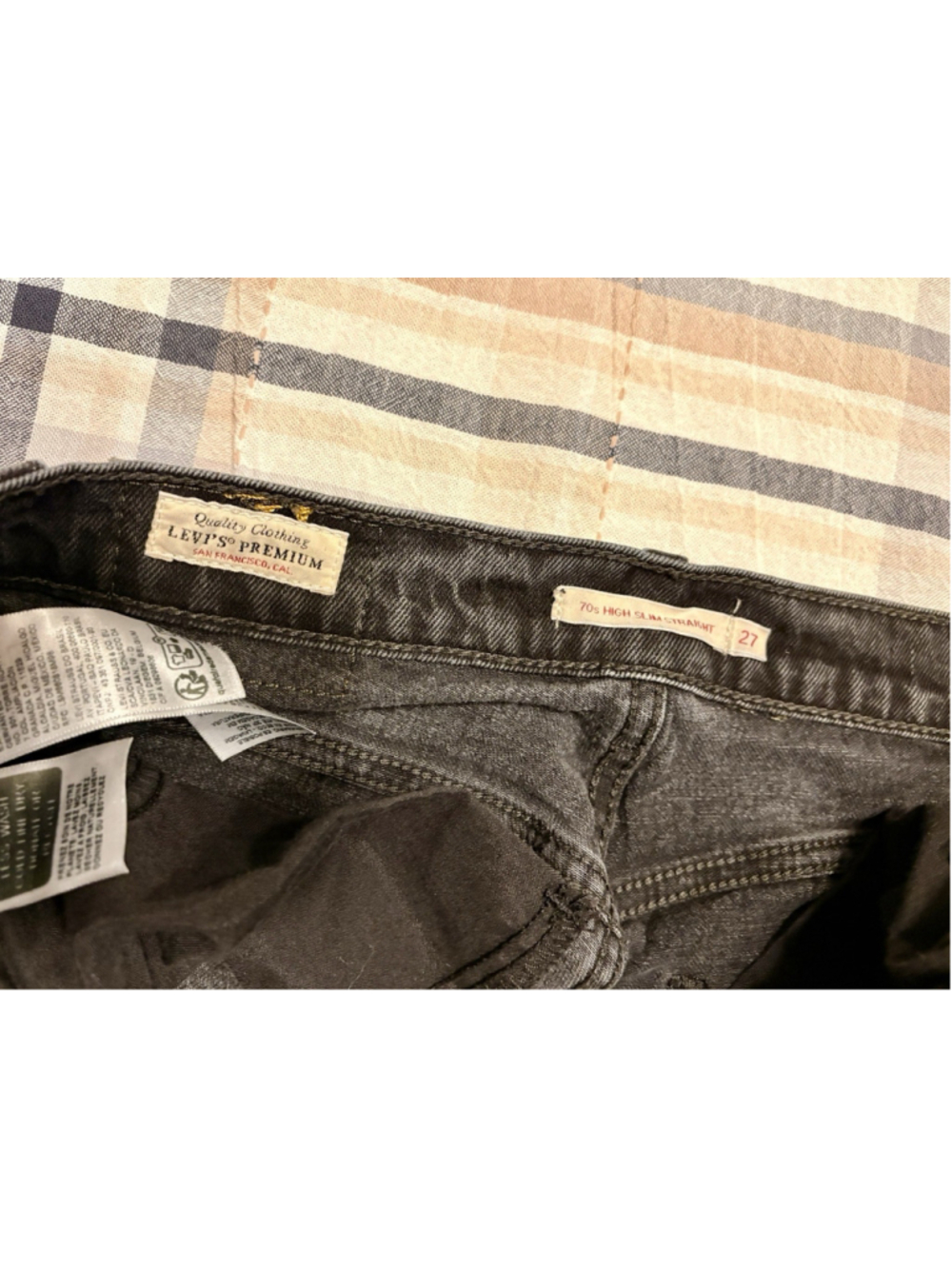 Levi’s 70s High Slim Straight Jeans Black Wash Size 27 High Rise - Picture 6 of 6